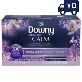 Downy ダウニーシート ダウニーインフュージョンMEGAシート　ラベンダー&バニラ 80シート 柔軟剤シート 柔軟シート 2倍サイズ ダウニーライト 乾燥機用シート 正規輸入品 柔軟剤