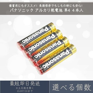 【選べる個数】パナソニック アルカリ乾電池 4本入 単4形 LR03T 長期保存 乾電池 金パナ Panasonic