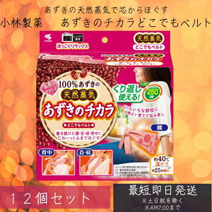 小林製薬 あずきのチカラ どこでもベルト 12個セット 腰・首・背中・肩 いろいろな部位に使いやすい  腰暖ベルト 腹巻き サポーター 防寒 保温 伸縮 通気 起毛 男女兼用 腰あったか