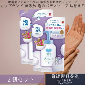 牛乳石鹸共進社 カウブランド 無添加 泡のボディソープ 詰替用 泡タイプ 450ml 2個セット 無添加ボディケア