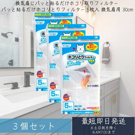 フィルたん 東洋アルミ ホコリとりフィルター 5枚入 ×3個セット 換気扇 トイレ 貼るだけ 約30cm S5410 【フィルたん】