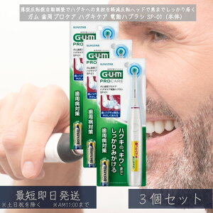 ガム 歯周プロケア ハグキケア 電動ハブラシ SP-01 ×3個セット │ やわらかめ 替えブラシ対応 薄型ヘッド 歯垢除去 歯ぐきケア 口腔ケア デンタルケア 歯周プラーク サンスター 正規品