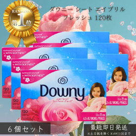 ダウニー シート エイプリルフレッシュ 120枚 ×6個セット │ 乾燥機用 柔軟剤 シート 衣類用 香り フレッシュソープ ダウニー柔軟シート 静電気防止 花の香り 衣類ふんわり 部屋干し消臭 海外ダウニー 正規品 大容量