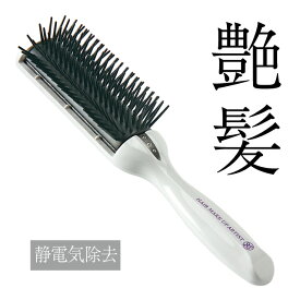 美容師さんの艶髪ブラシ 静電気除去タイプ　ヘアブラシ ブロー プレゼント 女性 ヘアケア ギフト ストレート ドライヤー ヘアーブラシ つやつや 美容院 美容室 サロン 保湿 エイジング 頭皮ケア