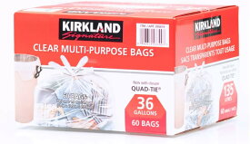【送料無料】KIRKLAND カークランド マルチパーパス 『KS半透明ゴミ袋』 135L x 60袋 コストコ　通販