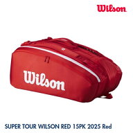 Wilson(ウイルソン) SUPER TOUR WILSON RED 15PK 2025 Red (スーパーツアーレッド 15PK) ラケットバッグ …