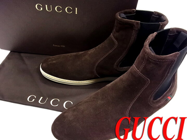 楽天市場】【未使用】○グッチ GUCCI サイドゴアブーツ レザーブーツ 
