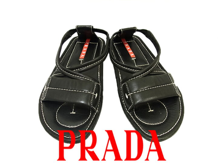楽天市場】【中古】◇プラダ PRADA◇レザーサンダル クロス サマー 