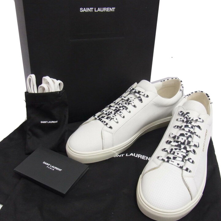 楽天市場】【未使用】☆SAINT LAURENT サンローラン レザースニーカー 