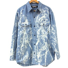 【中古】22AW◆NEIGHBORHOOD ネイバーフッド ブリーチ シャンブレー シャツ 長袖シャツ インディゴ 日本製 メンズ