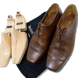 【中古】最高峰 名作◇Berluti オルガ期 ウルティマ ホールカット レースアップ ドレスシューズ ベルルッティ スクエアトゥ 保存袋 シューツリー付