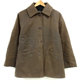 【中古】希少 90s A.P.C. アーペーセー オイルド加工 ヘビーコットン ジャケット コート 裏ブランケット 日本製 レディース
