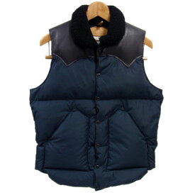 【中古】美品◇Rocky Mountain Featherbed レザーヨーク ダウンベスト シープ ロッキーマウンテン フェザーベッド メンズ