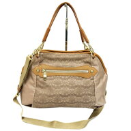 【中古】◆ANNA SUI アナスイ ウォールハート 2WAY ショルダー バッグ 大容量 レザー使い レディース