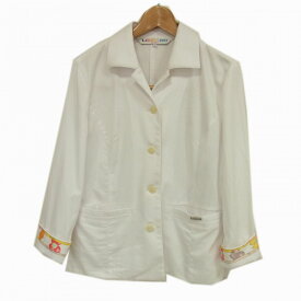 【中古】◇LEONARD SPORT テーラード ジャケット ブレザー 花柄トリム レオナール ゴルフ