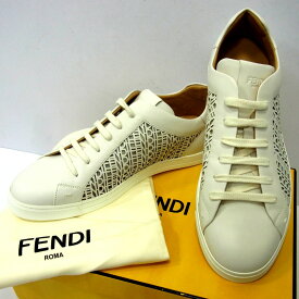 【未使用】 ■FENDI フェンディ レザー ローカット スニーカー 10 1/2 イタリア製 メンズ