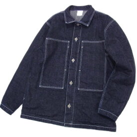 【中古】美品●WEST RIDE ウエストライド 23AW デニム カバーオール ワーク ジャケット インディゴ メンズ 38 日本製 セルビッチ 正規品