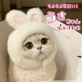 【24時間限定クーポン配布中】【可愛いうさちゃんに変身】猫 犬 被り物 ペット用 かわいい コスプレ コスチューム 帽子 ふわふわ うさぎ 変身 仮装 パーティー ハロウィン クリスマス イベント用品