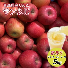 【24時間限定クーポン配布中】【先行予約 加工用】りんご リンゴ 送料無料 林檎 ringo 2026年産 青森県産りんご 加工用 訳あり サンふじ ジュース・スムージー用 約5kg (バラ詰め) 産地直送 工藤農園 ※ 10kg りんご酢 りんご箱 りんごジュース