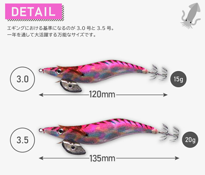 楽天市場】エギ 3.0号 3.5号 10本セット エギング 餌木 イカ釣り 蓄光 