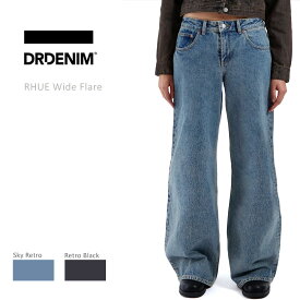 DR DENIMドクターデニム ワイド フレア RHUE Low Wide Flare デニム ジーンズ レディース ワイドデニム ローライズ ジーパン ワイドパンツ フレア パンツ Dr Denim インディゴブルー ブラック グレー