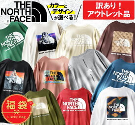 ノースフェイス ロンT ＼ 訳あり アウトレット ／ 福袋 2026 長袖 長袖Tシャツ 長袖シャツ メンズ THE NORTH FACE ブランド 春 夏 ロングTシャツ ノースフェイス長袖 Tシャツ レディース も着れる 黒 ブラック 白 ホワイト ベージュ S M L XL LL 2L 3L XXL 2XL 大きいサイズ