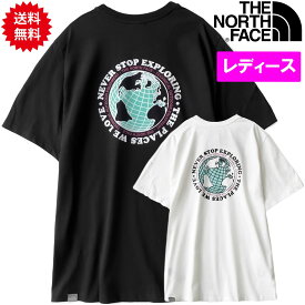 ノースフェイス レディース Tシャツ 半袖 バックプリント ボックスロゴ 2025 夏 ブランド The North Face Globe Sketch Tee ティーシャツ S M L XL LL 2L 黒 ブラック 白 ホワイト フホワイト コットン 綿 綿100 ノースフェイスTシャツ トップス 半袖Tシャツ 大きいサイズ