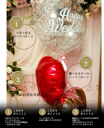 【送料無料】祝電・バルーン電報!結婚式・ハッピーバードと選べる2カラーハートバルーンギフト【楽ギフ_メッセ】風船