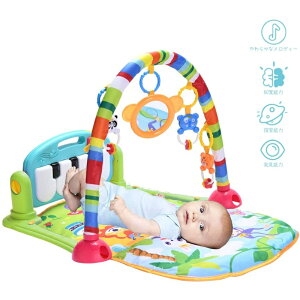 ベビージム ベビープレイマット 赤ちゃん ピアノプレイジム ジム ベビーおもちゃ 音楽&ライトプレイマット 感覚刺激 早期教育 新生児 出産祝いプレゼント 0ヶ月 3ヶ月 6ヶ月 9ヶ月 12ヶ月