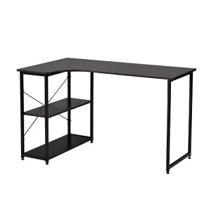 パソコンデスク l字 デスク L字 120cm 2段シェルフ付 l字型 木製 収納付 座デスク ミシン台 シェルフ付きデスク ラック付き デスク付きシェルフ 書斎机 書斎デスク 学習机 勉強机