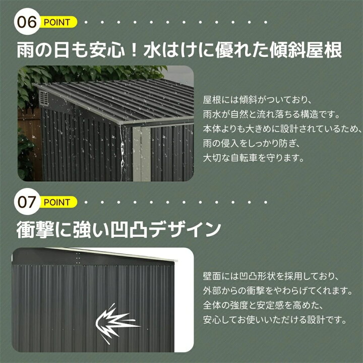 楽天市場】【スタンド搭載】自転車倉庫 3台用 物置 屋外 自転車 倉庫 