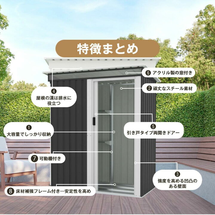 楽天市場】【2タイプ】物置 物置き 屋外用 物置 引き戸タイプドア 屋外 