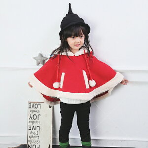【クリスマス コスチューム】秋冬ポンチョ クリスマスマント トナカイ アウター キッズ 子供服  ケープ マント アウター ポンチョ 裏起毛 コート 誕生日祝い クリスマス プレゼン