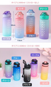 水筒 ワンタッチ 目盛り付き 水筒 600ml ウォーターボトル タイムマーカー 水筒 ストロー付き キッズ 水筒 男女兼用 携帯便利 漏れ防止 子供 大容量 軽量 直飲み 女の子 おしゃれ スポーツ か