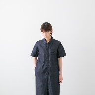 TISSU ティシュ コットン デニム 半袖 比翼 オールインワン TS240PT072