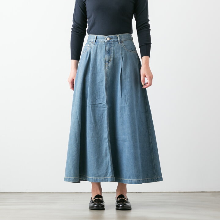 楽天市場】caqu サキュウ FS Long Flare Skirt デニム ロング フレア 