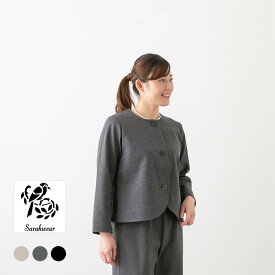 (10%OFFクーポン配布!)SARAHWEAR サラウェア ポンチ ノーカラー ジャケット 3色 C91175