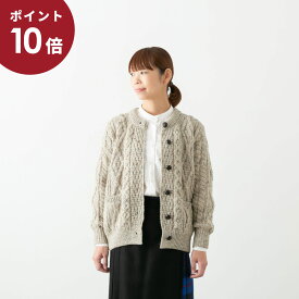 (P10倍!!5/23 20:00~5/27 01:59)Aran Woollen Mills アランウーレンミルズ ポケット付き ウール ニット カーディガン 4色 B339 IW2331043