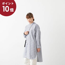 (P10倍!!5/23 20:00～5/27 01:59) TISSU ティシュ ロング丈 ストライプシャツ 2色 TS213SH078