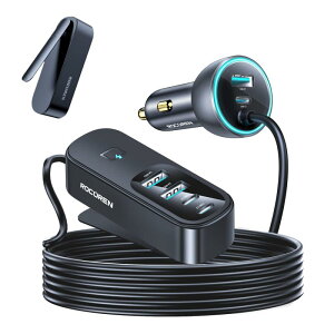 ROCOREN �V�K�[�\�P�b�g USB C �J�[�`���[�W���[ ���� 6�A���v105W�y PD30W  QC3.0�}���[�d �㕔���ȓ����g�p 6�|�[�g�FType-C�|�[�g3��+USB A�|�[�g3�� �z12V/24V �ԍڏ[�d�� �ԗp�i �� �[�d��