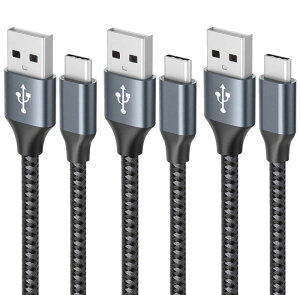 USB Type C ケーブル 【3本セット 1m/1m/2m】3A 急速充電 cタイプ QuickCharge3.0対応 高速データ転送 高耐久ナイロン素材 Samsung Galaxy S10 / Note / Huawei P30 / P20 li