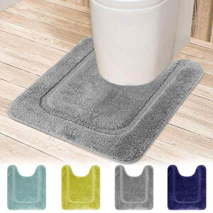ALICES トイレマット 敷物 トイレまっと ふわふわ/洗える 高密度 北欧 トイレ足元マット 吸水速乾 といれまっと 無地 選べる5色 60×50cm(グレー)