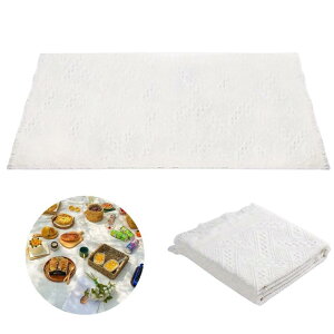 Tumao レジャーシート ピクニックシート ピクニックマット 北欧風 おしゃれ レースの布デザイン 軽量 薄型 コンパクト収納 携帯便利 花見 キャンプ 運動会 遠足 桜花見 撮影用 (ホワイト,90*1