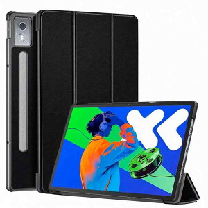 For Lenovo Idea Tab Pro 2025/Lenovo Xiaoxin Pad Pro 12.7 2025 �p�̃^�u���b�g�P�[�X �J�o�[ 12.7�C���` �ϏՌ� �����h�~ ��p�ی� �P�[�X �ی�J�o�[�yHcsxlcj�z(�u���b�N)