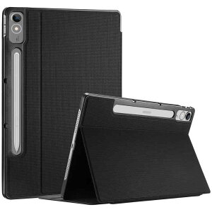 ProCase ���m�{ Lenovo Tab P12 2023 12.7�C���` �ϏՌ��n�[�h�V�F�� �X�^���h �t�H���I�ی�J�o�[ �Ή��[���FLenovo Tab P12 2023 12.7�ɑΉ�(ZACH0002JP) ?�u���b�N