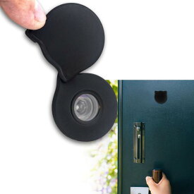 LETLED マグネット式ドアスコープカバー 軽量 消音 かわいいスリムタイプ カンタン取り付け のぞき防止 防犯対策 (黒猫)
