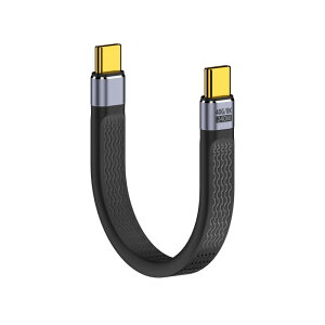 LUYING USB-C to USB-C 13cm���` �Z���P�[�u�� 40Gbps�����f�[�^�]�� PD�Ή�240W/5A�}���[�d 8K@60Hz�f���o�� Type-C to Type-C �t���b�g�P�[�u�� Thunderbolt3/4�Ή� �u���b�N