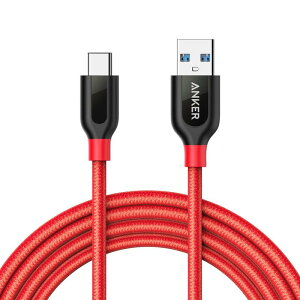 Anker PowerLine+ USB-C  Anker PowerLine+ USB-C  USB-A 3.0 �P�[�u�� (1.8m ���b�h) Galaxy S8 / S8+�AMacBook�AXperia XZ�Ή�