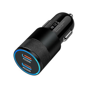�V�K�[�\�P�b�g 2�|�[�g USB-C�ԏ[�d�� 60W �}���[�d FodLop usb �J�[�`���[�W�� PD30W+PD30W DC12V�E24V�ԑΉ� �����[�\�P�b�g usb �[�d�\�P�b�g for iPhone17/15/11,iPad Pro,Andr
