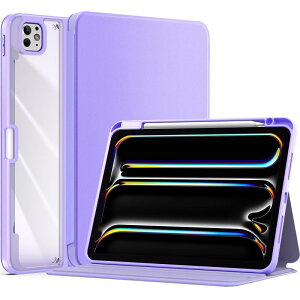 ProCase iPad Pro 11�C���` �P�[�X M5 /M4 2025/2024�N���� ��6/5���� ��p (A2836 A2837 A3006) �y�����[ �N���A�o�b�N �t�H���I�J�o�[ �ϏՌ� �X�}�[�g�P�[�X �I�[�g�X���[�v�Ή� - �p�[�v��